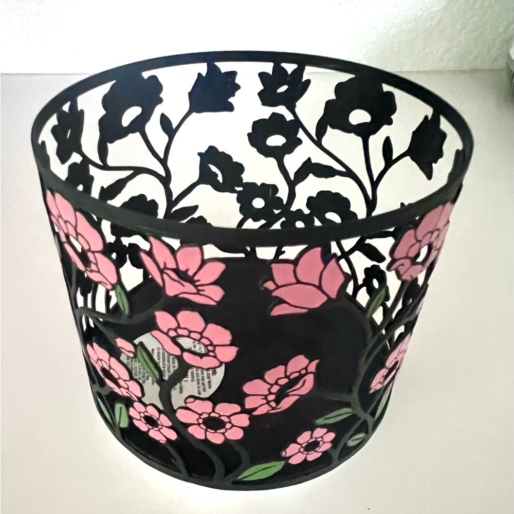 Bath & Body Works Black Floral Cutout 3-Wick Candle Holder